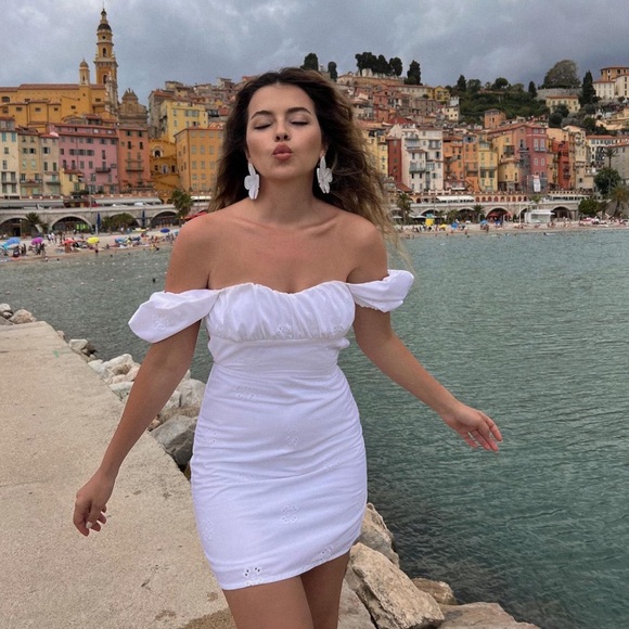 Zara White Openwork Embroidered Dress - Picture 5 of 17